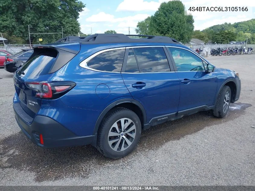 2020 Subaru Outback Premium VIN: 4S4BTACC6L3105166 Lot: 40101241