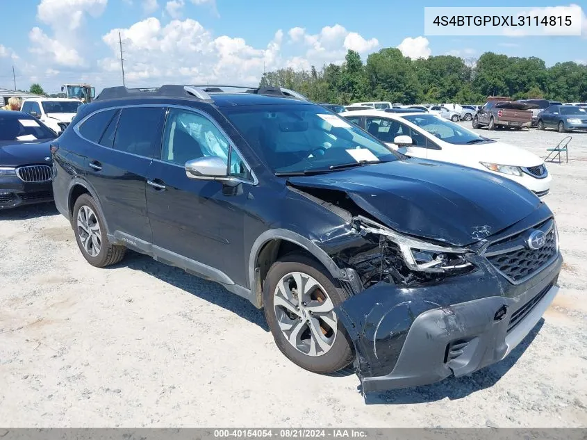 2020 Subaru Outback Touring Ldl VIN: 4S4BTGPDXL3114815 Lot: 40154054