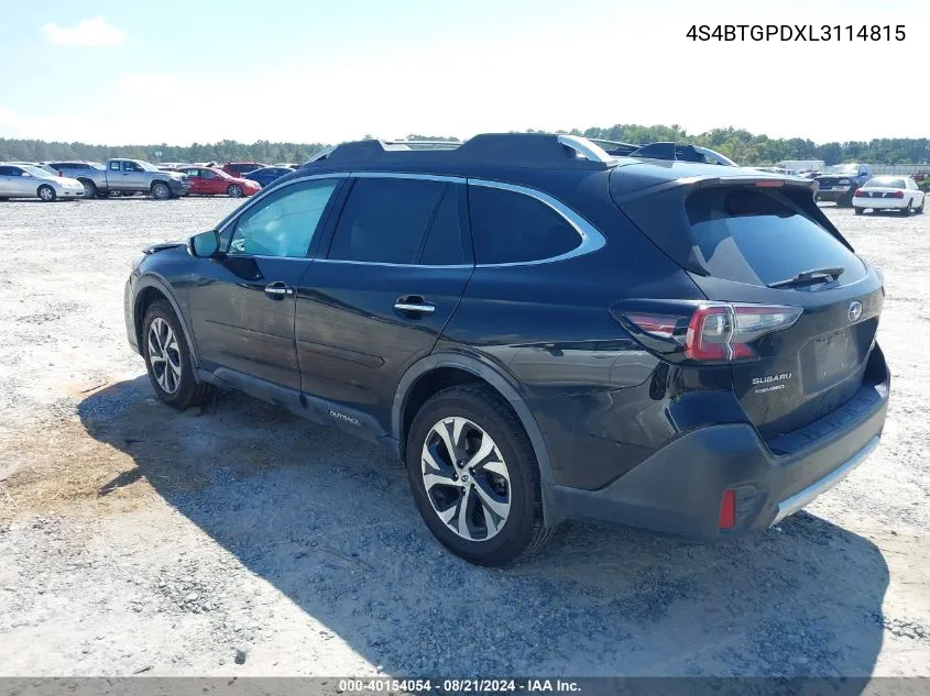 2020 Subaru Outback Touring Ldl VIN: 4S4BTGPDXL3114815 Lot: 40154054