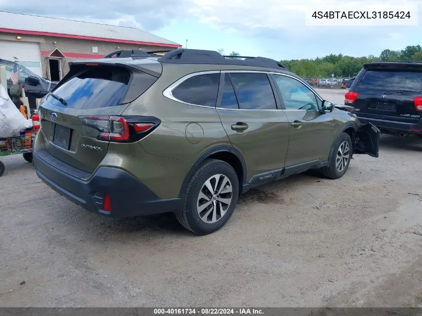 4S4BTAECXL3185424 2020 Subaru Outback Premium