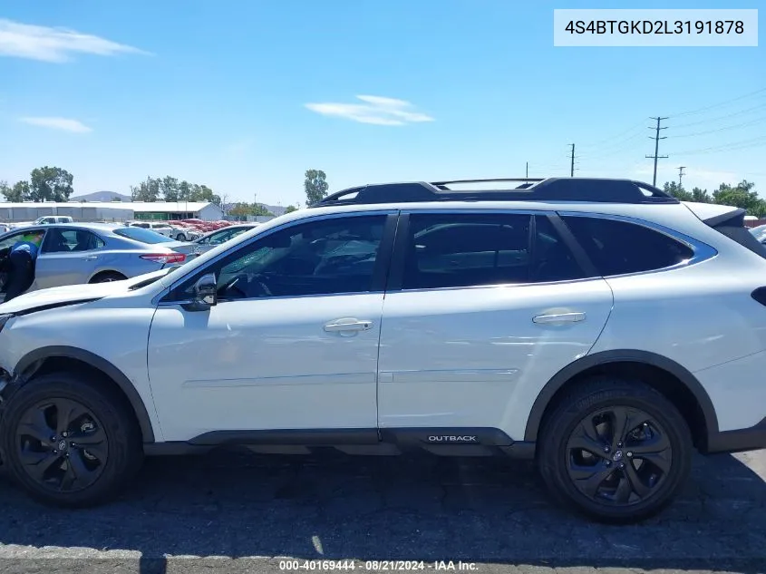 2020 Subaru Outback Onyx Edition Xt VIN: 4S4BTGKD2L3191878 Lot: 40169444