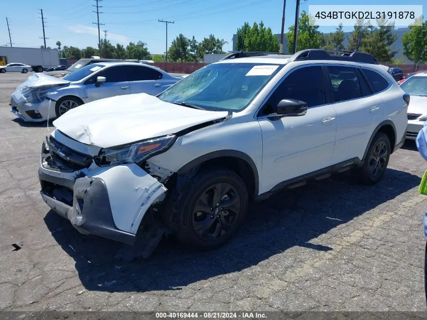 2020 Subaru Outback Onyx Edition Xt VIN: 4S4BTGKD2L3191878 Lot: 40169444