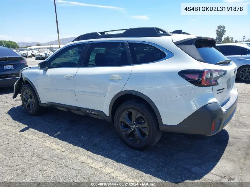 2020 Subaru Outback Onyx Edition Xt VIN: 4S4BTGKD2L3191878 Lot: 40169444