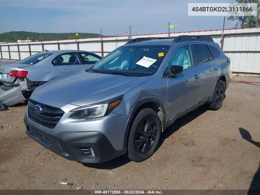 2020 Subaru Outback Onyx Edition Xt VIN: 4S4BTGKD2L3111866 Lot: 40172955