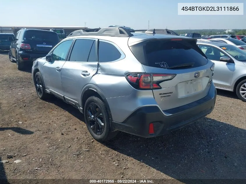 2020 Subaru Outback Onyx Edition Xt VIN: 4S4BTGKD2L3111866 Lot: 40172955