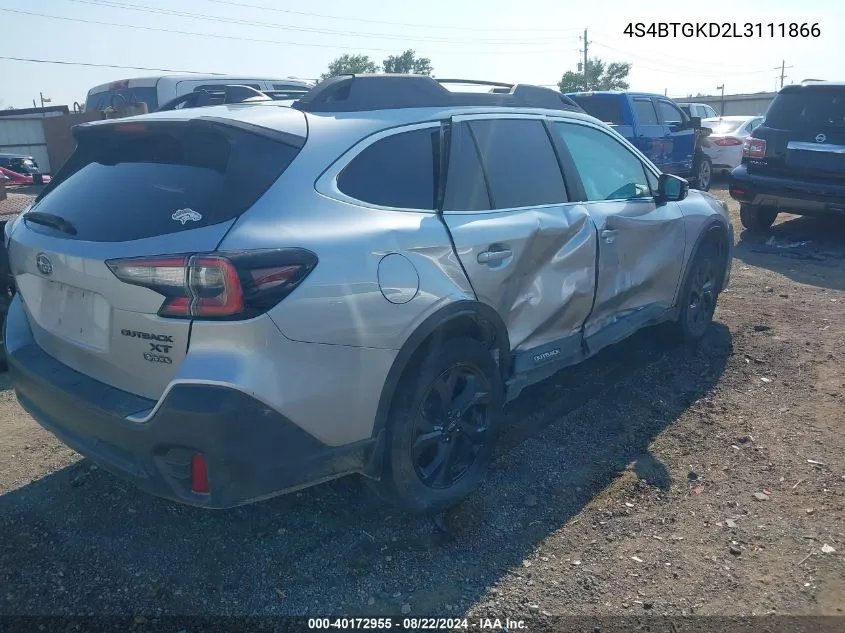 2020 Subaru Outback Onyx Edition Xt VIN: 4S4BTGKD2L3111866 Lot: 40172955