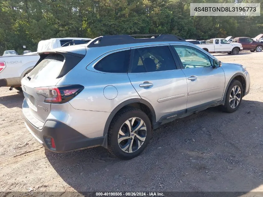 2020 Subaru Outback Limited Xt VIN: 4S4BTGND8L3196773 Lot: 40198505