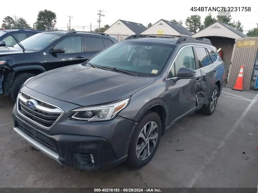 4S4BTANC7L3231758 2020 Subaru Outback Limited