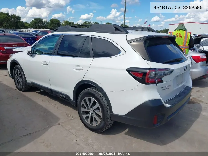 2020 Subaru Outback Premium VIN: 4S4BTACC3L3269586 Lot: 40229611