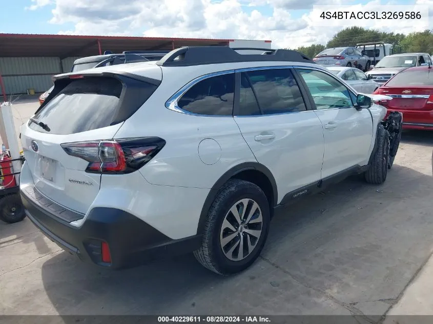 2020 Subaru Outback Premium VIN: 4S4BTACC3L3269586 Lot: 40229611