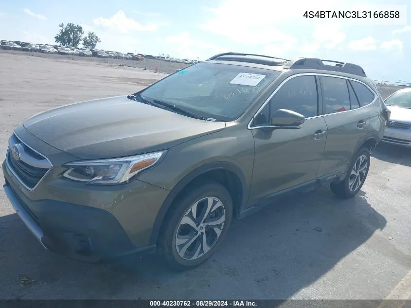 2020 Subaru Outback Limited VIN: 4S4BTANC3L3166858 Lot: 40230762