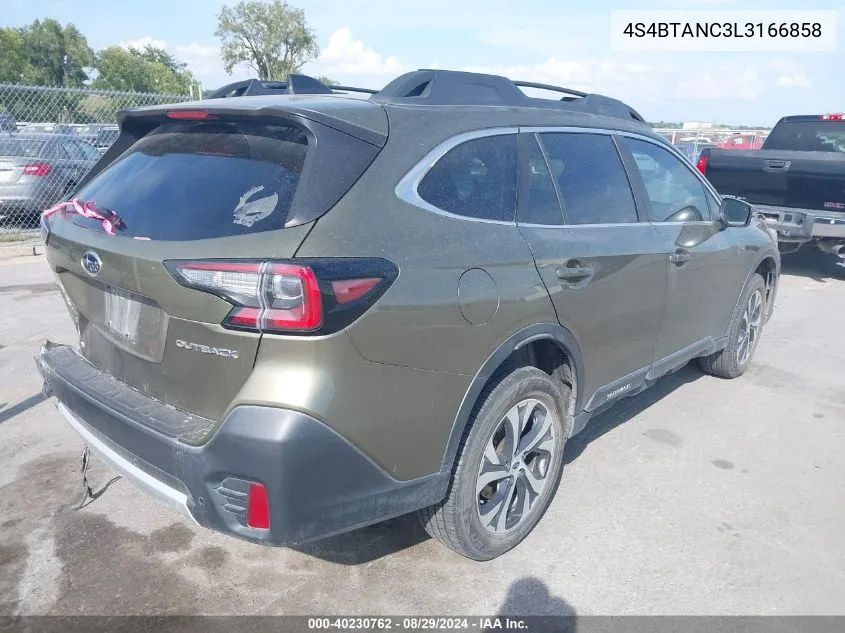 2020 Subaru Outback Limited VIN: 4S4BTANC3L3166858 Lot: 40230762