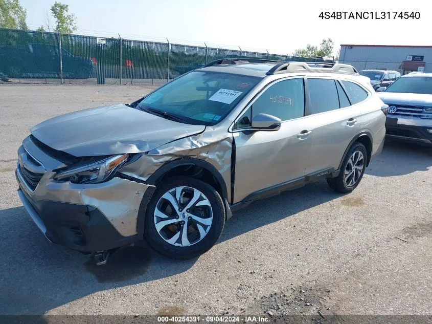 4S4BTANC1L3174540 2020 Subaru Outback Limited