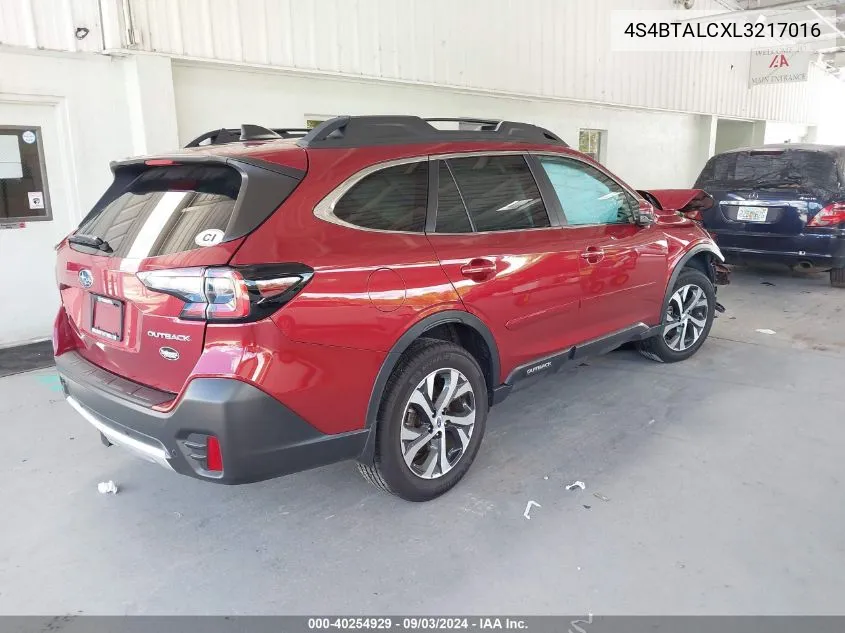 2020 Subaru Outback Limited VIN: 4S4BTALCXL3217016 Lot: 40254929