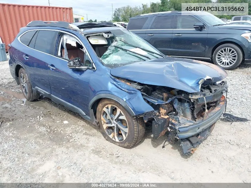 2020 Subaru Outback Touring VIN: 4S4BTAPC3L3195662 Lot: 40275624