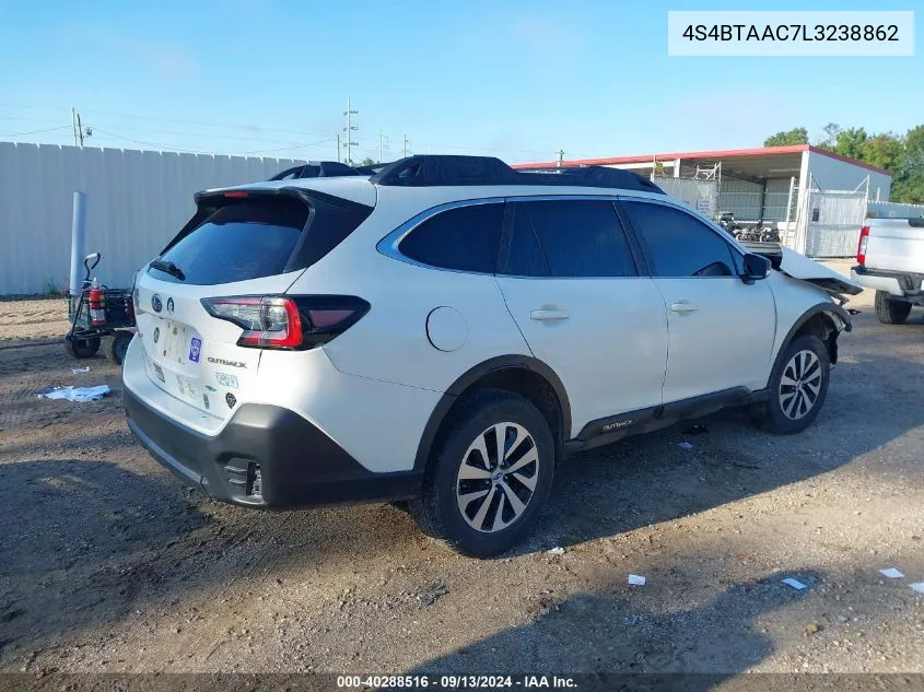 2020 Subaru Outback VIN: 4S4BTAAC7L3238862 Lot: 40288516