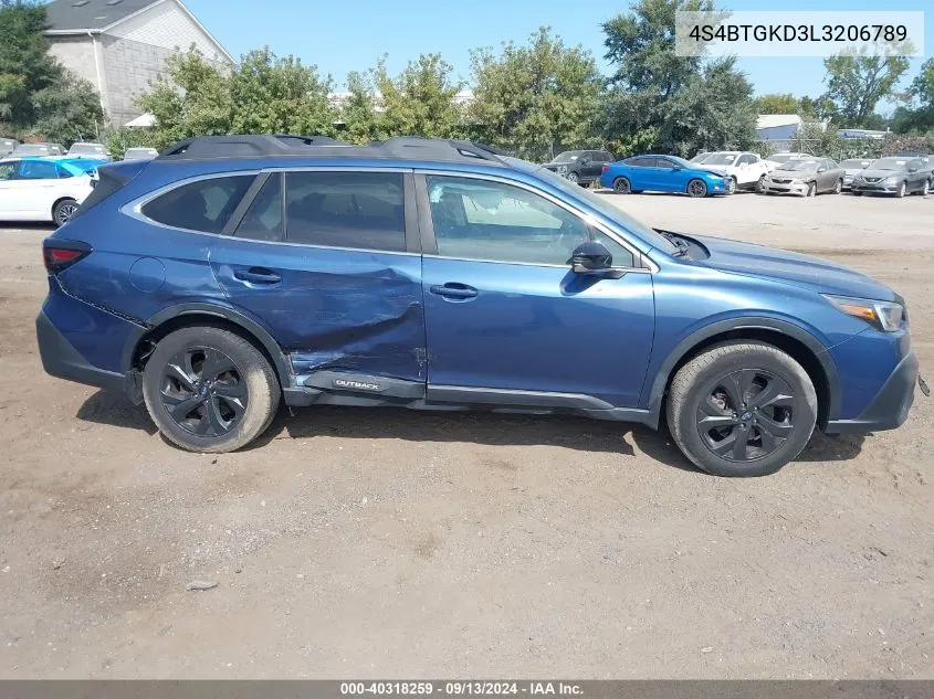 2020 Subaru Outback Onyx Edition Xt VIN: 4S4BTGKD3L3206789 Lot: 40318259