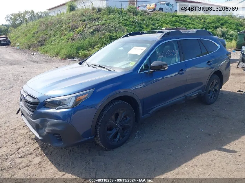 2020 Subaru Outback Onyx Edition Xt VIN: 4S4BTGKD3L3206789 Lot: 40318259