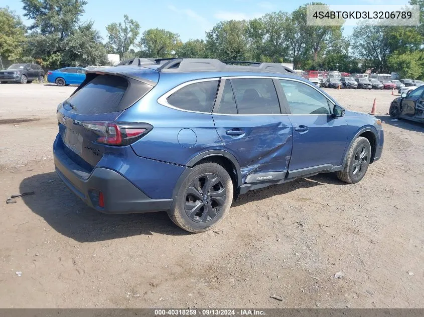 2020 Subaru Outback Onyx Edition Xt VIN: 4S4BTGKD3L3206789 Lot: 40318259