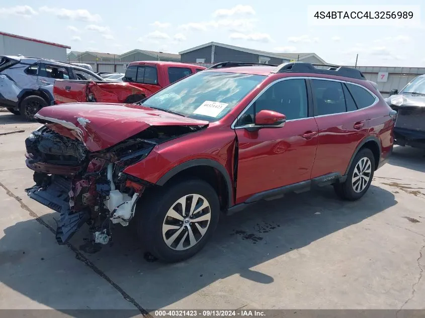 2020 Subaru Outback Premium VIN: 4S4BTACC4L3256989 Lot: 40321423