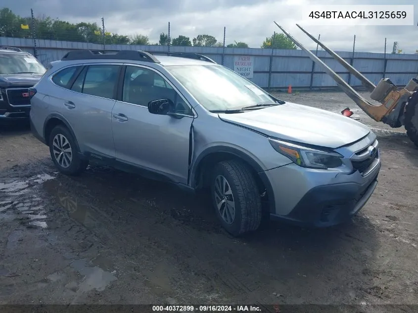 2020 Subaru Outback VIN: 4S4BTAAC4L3125659 Lot: 40372899