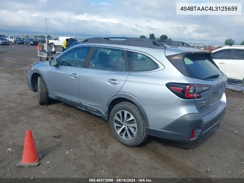 2020 Subaru Outback VIN: 4S4BTAAC4L3125659 Lot: 40372899