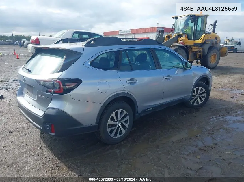 2020 Subaru Outback VIN: 4S4BTAAC4L3125659 Lot: 40372899