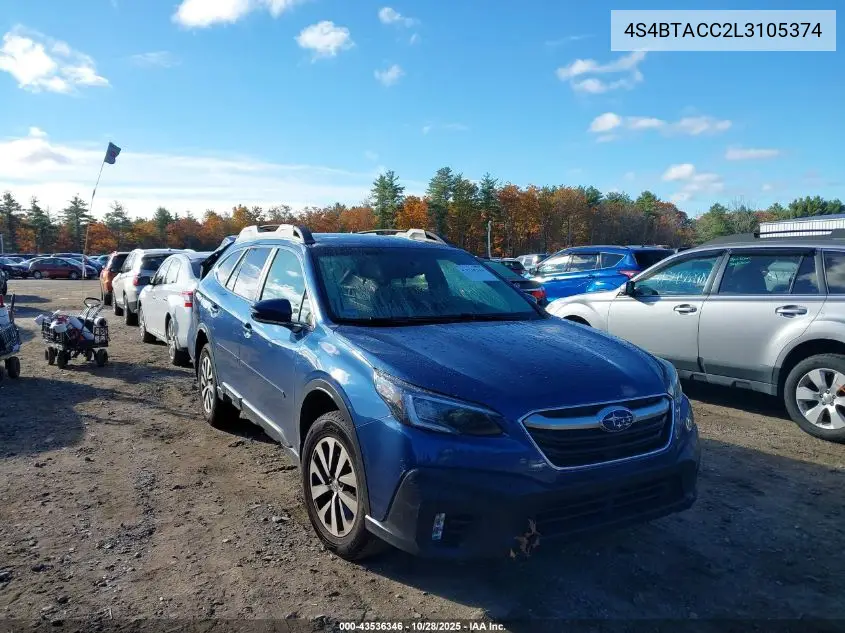 4S4BTACC2L3105374 2020 Subaru Outback Premium