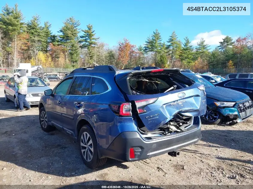 4S4BTACC2L3105374 2020 Subaru Outback Premium