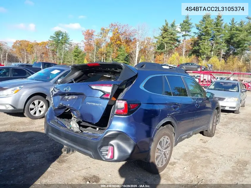 4S4BTACC2L3105374 2020 Subaru Outback Premium