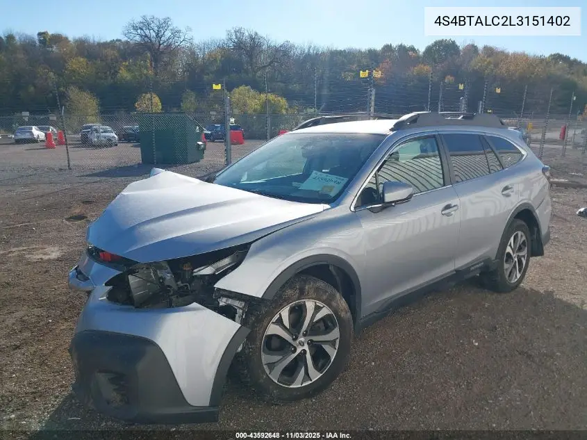 4S4BTALC2L3151402 2020 Subaru Outback Limited