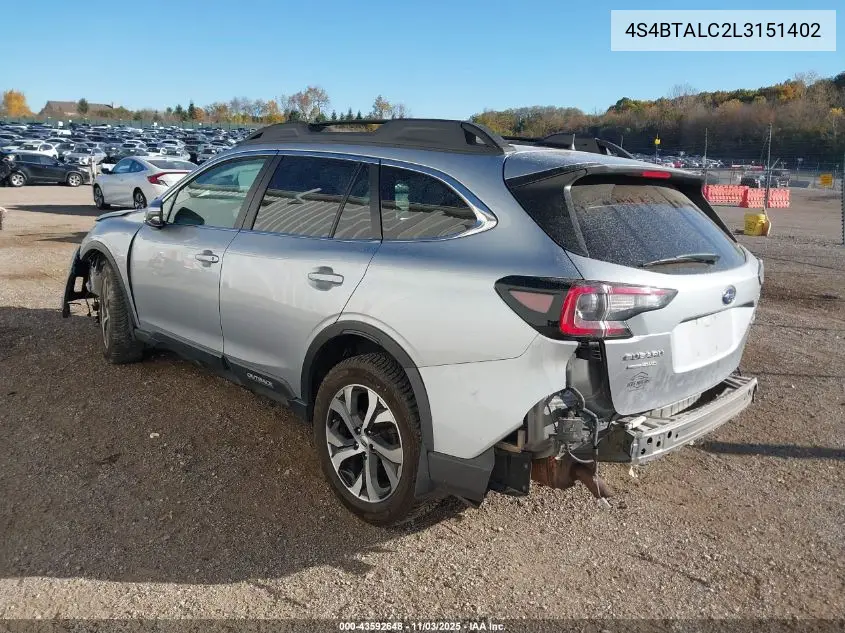4S4BTALC2L3151402 2020 Subaru Outback Limited