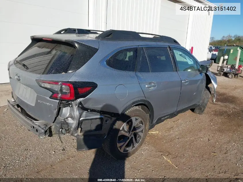 4S4BTALC2L3151402 2020 Subaru Outback Limited