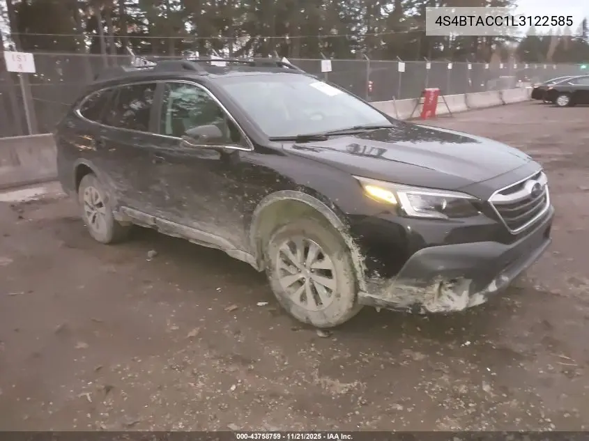 4S4BTACC1L3122585 2020 Subaru Outback Premium
