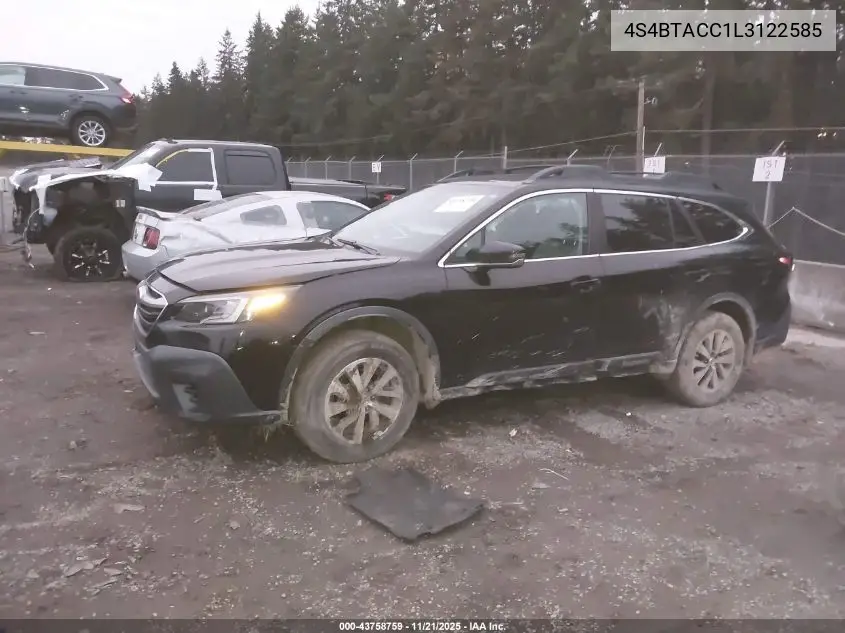 4S4BTACC1L3122585 2020 Subaru Outback Premium