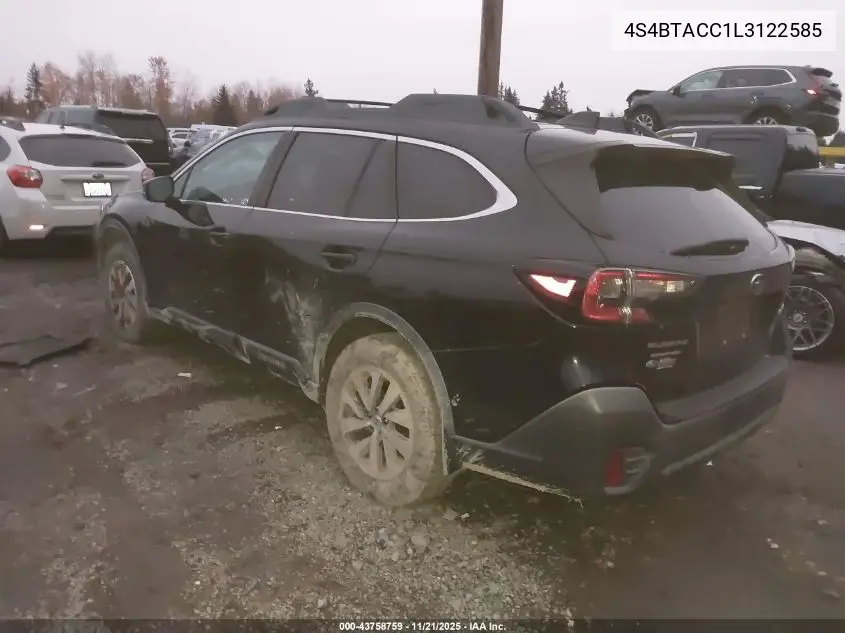 4S4BTACC1L3122585 2020 Subaru Outback Premium