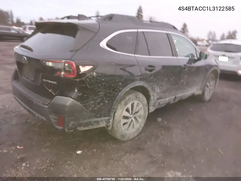 4S4BTACC1L3122585 2020 Subaru Outback Premium