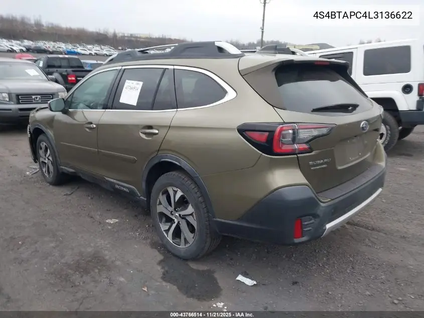 4S4BTAPC4L3136622 2020 Subaru Outback Touring