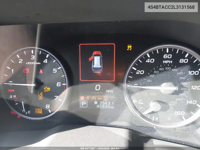 4S4BTACC2L3131568 2020 Subaru Outback Premium