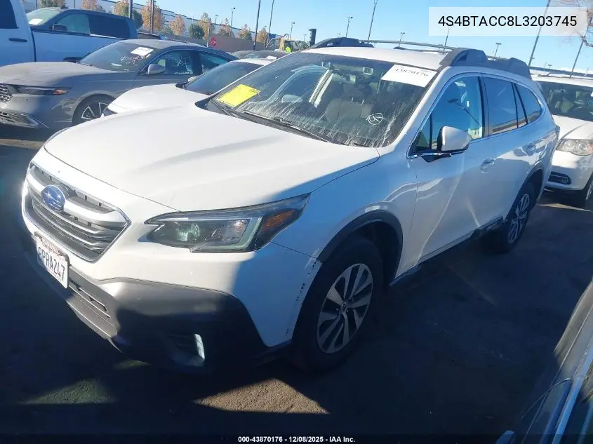 4S4BTACC8L3203745 2020 Subaru Outback Premium