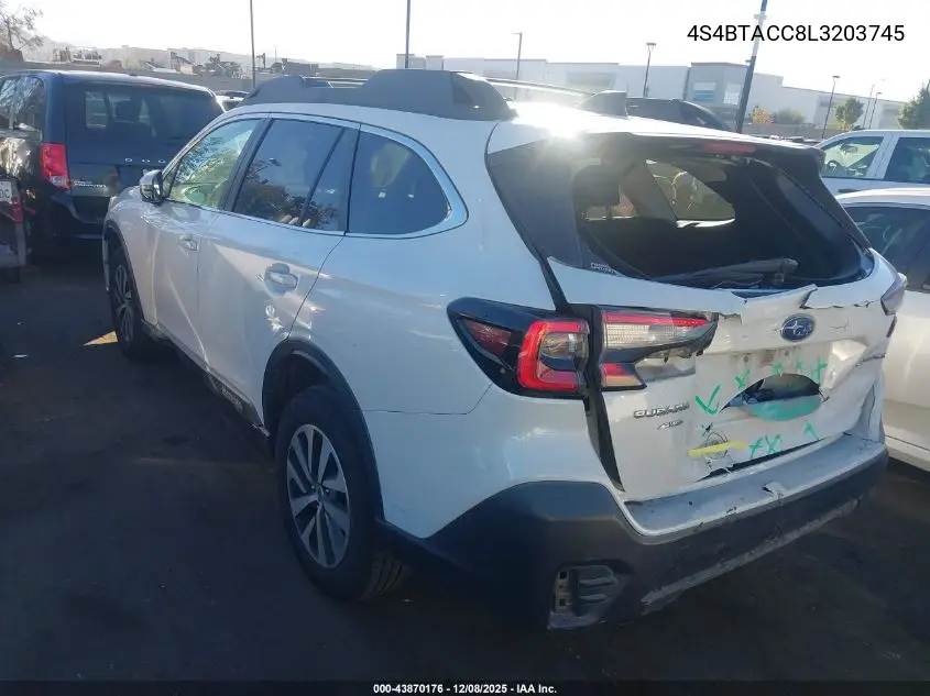 4S4BTACC8L3203745 2020 Subaru Outback Premium
