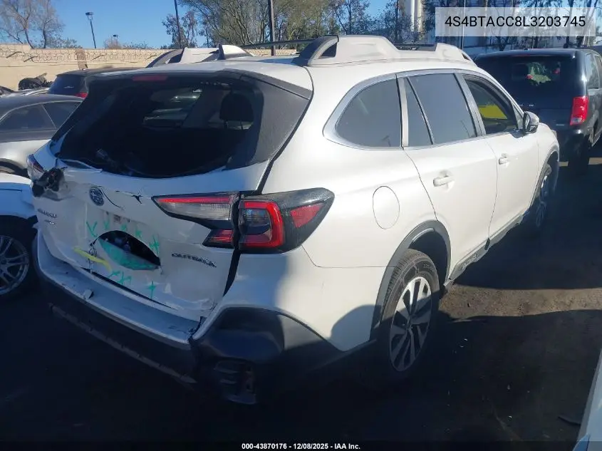 4S4BTACC8L3203745 2020 Subaru Outback Premium