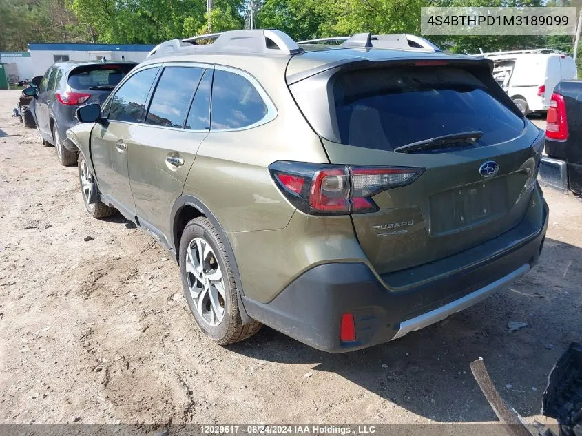 2021 Subaru Outback VIN: 4S4BTHPD1M3189099 Lot: 12029517