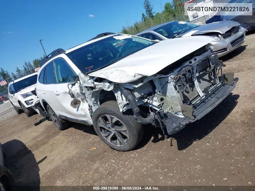 2021 Subaru Outback Limited Xt VIN: 4S4BTGND7M3221826 Lot: 39519390