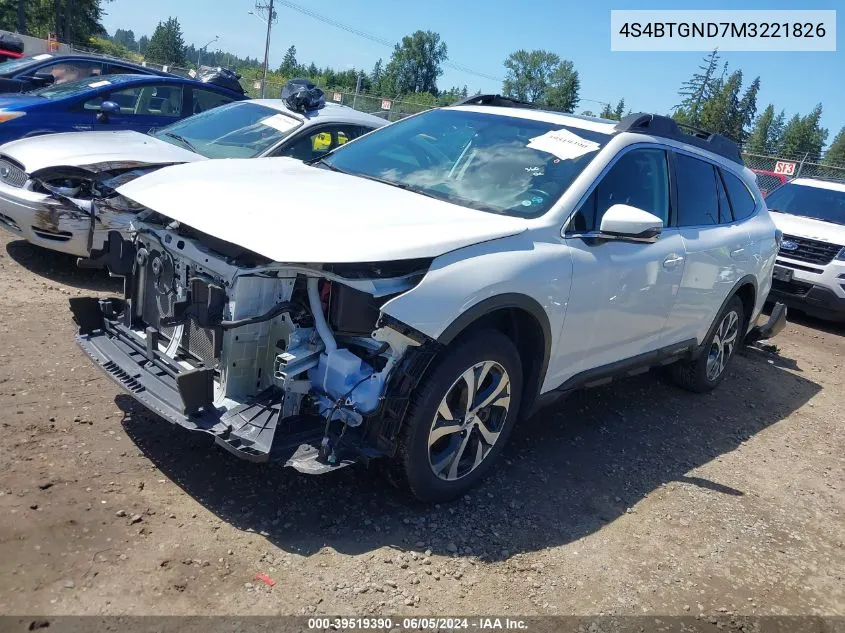 2021 Subaru Outback Limited Xt VIN: 4S4BTGND7M3221826 Lot: 39519390