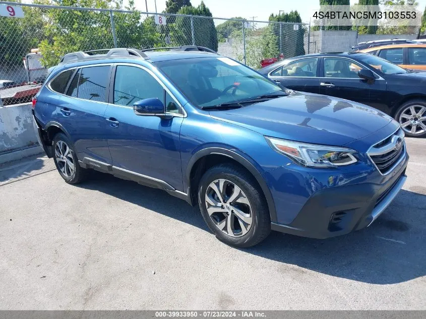 2021 Subaru Outback Limited VIN: 4S4BTANC5M3103553 Lot: 39933950