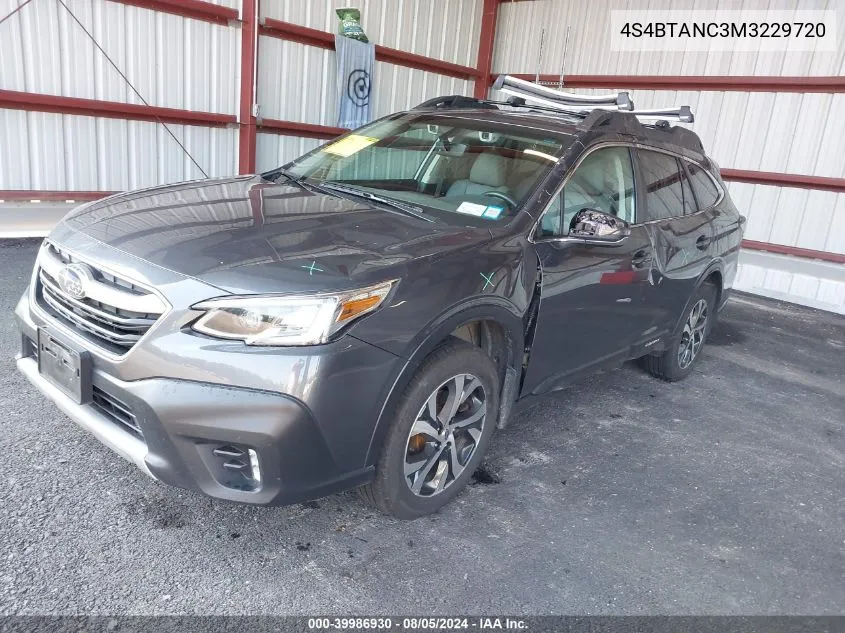 2021 Subaru Outback Limited VIN: 4S4BTANC3M3229720 Lot: 39986930