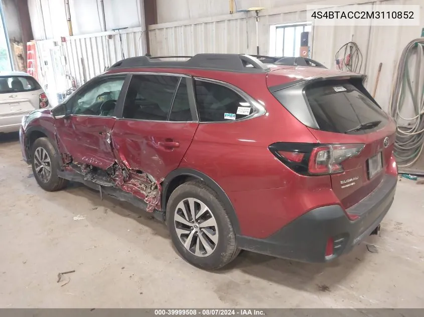 4S4BTACC2M3110852 2021 Subaru Outback Premium