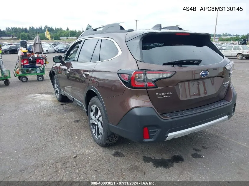 2021 Subaru Outback Touring VIN: 4S4BTAPC8M3130145 Lot: 40003021