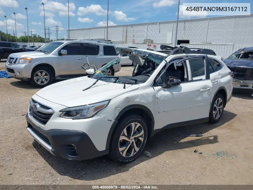 2021 Subaru Outback Limited VIN: 4S4BTANC9M3167112 Lot: 40008979